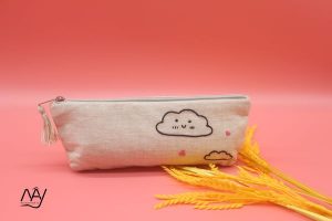 túi vải handmade hình đám mây màu ghi 1
