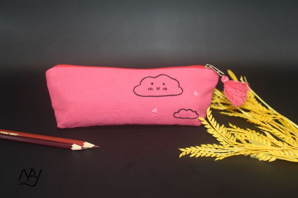 túi vải handmade hình đám mây màu hồng 1