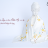 khăn lụa tơ tằ vẽ tay hoa mai màu trắng 8585