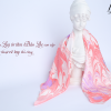 khăn lụa vẽ tay thủy ấn vân sóng màu hồng 11